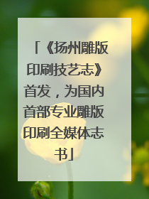 《扬州雕版印刷技艺志》首发，为国内首部专业雕版印刷全媒体志书