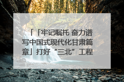 「牢记嘱托 奋力谱写中国式现代化甘肃篇章」打好“三北”工程攻坚战 筑牢国家西部生态安全屏障