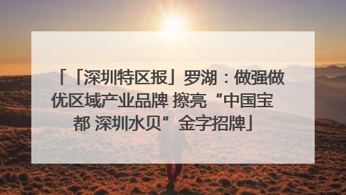 「深圳特区报」罗湖：做强做优区域产业品牌 擦亮“中国宝都 深圳水贝”金字招牌