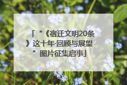 “《宿迁文明20条》这十年·回顾与展望”图片征集启事