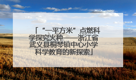 “一平方米”点燃科学探究火种——浙江省武义县桐琴镇中心小学科学教育的新探索
