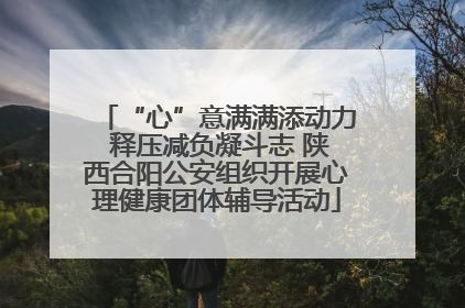 “心”意满满添动力 释压减负凝斗志 陕西合阳公安组织开展心理健康团体辅导活动
