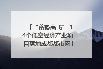 “蓄势高飞” 14个低空经济产业项目落地成都都市圈