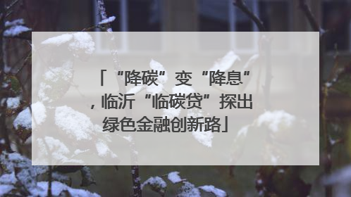 “降碳”变“降息”，临沂“临碳贷”探出绿色金融创新路