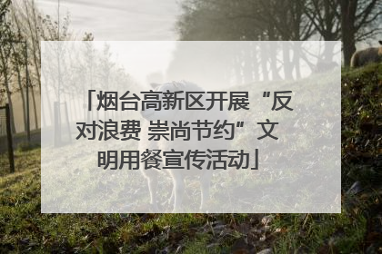 烟台高新区开展“反对浪费 崇尚节约”文明用餐宣传活动