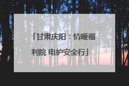 甘肃庆阳：情暖福利院 电护安全行