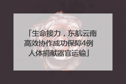 生命接力，东航云南高效协作成功保障4例人体捐献器官运输
