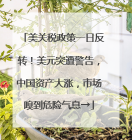 美关税政策一日反转！美元突遭警告，中国资产大涨，市场嗅到危险气息→