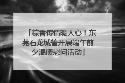 粽香传情暖人心！东莞石龙城管开展端午前夕温暖慰问活动