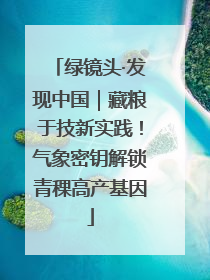 绿镜头·发现中国｜藏粮于技新实践！气象密钥解锁青稞高产基因