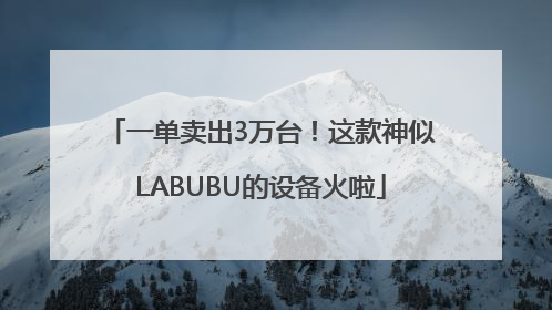 一单卖出3万台！这款神似LABUBU的设备火啦