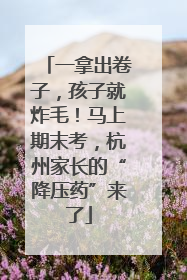 一拿出卷子，孩子就炸毛！马上期末考，杭州家长的“降压药”来了