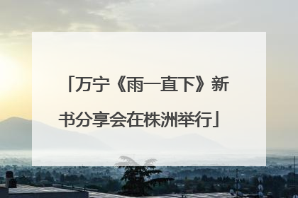 万宁《雨一直下》新书分享会在株洲举行