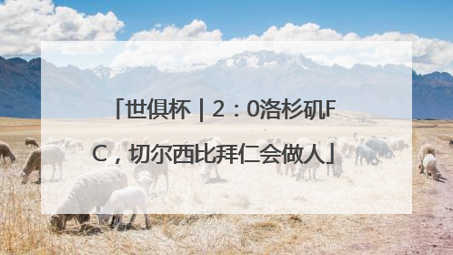 世俱杯｜2：0洛杉矶FC，切尔西比拜仁会做人