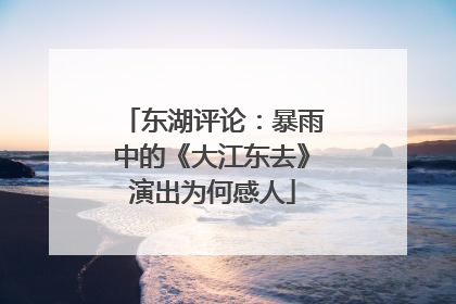 东湖评论：暴雨中的《大江东去》演出为何感人