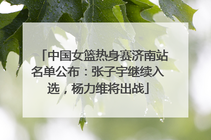 中国女篮热身赛济南站名单公布：张子宇继续入选，杨力维将出战