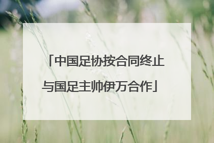 中国足协按合同终止与国足主帅伊万合作