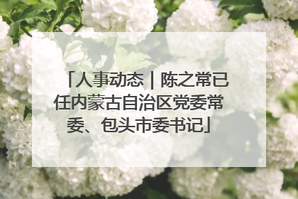 人事动态｜陈之常已任内蒙古自治区党委常委、包头市委书记