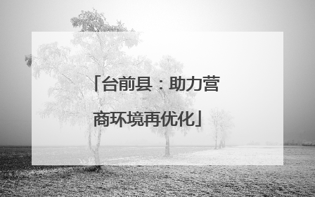 台前县：助力营商环境再优化