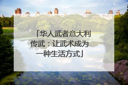 华人武者意大利传武：让武术成为一种生活方式