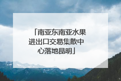 南亚东南亚水果进出口交易集散中心落地昆明