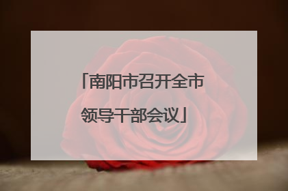 南阳市召开全市领导干部会议