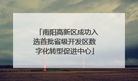 南阳高新区成功入选首批省级开发区数字化转型促进中心