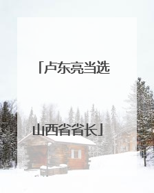 卢东亮当选山西省省长