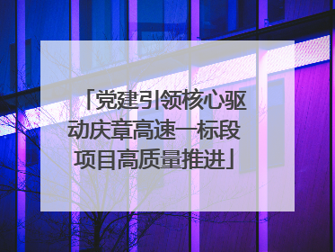 党建引领核心驱动庆章高速一标段项目高质量推进