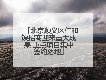 北京顺义区仁和镇招商迎来重大成果 重点项目集中签约落地