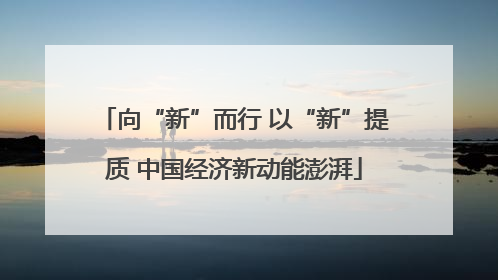 向“新”而行 以“新”提质 中国经济新动能澎湃