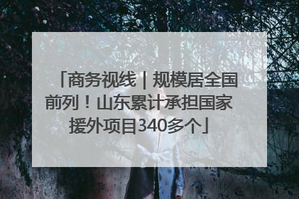 商务视线｜规模居全国前列！山东累计承担国家援外项目340多个