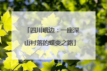 四川峨边：一座深山村落的蝶变之路