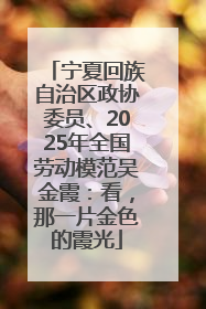 宁夏回族自治区政协委员、2025年全国劳动模范吴金霞：看，那一片金色的霞光