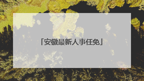 安徽最新人事任免