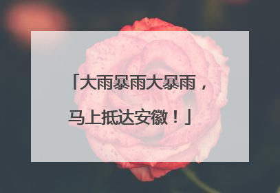大雨暴雨大暴雨，马上抵达安徽！