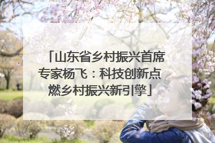 山东省乡村振兴首席专家杨飞：科技创新点燃乡村振兴新引擎