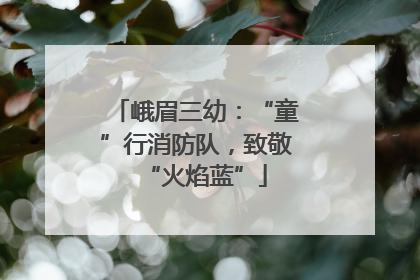 峨眉三幼：“童”行消防队，致敬“火焰蓝”