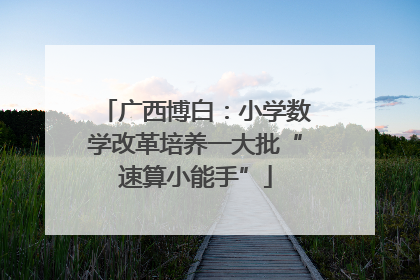 广西博白：小学数学改革培养一大批“速算小能手”