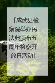 成武县检察院举办民法典颁布五周年检察开放日活动