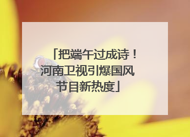 把端午过成诗！河南卫视引爆国风节目新热度