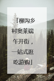 柳沟乡村奥莱端午开街，一站式逛吃游购