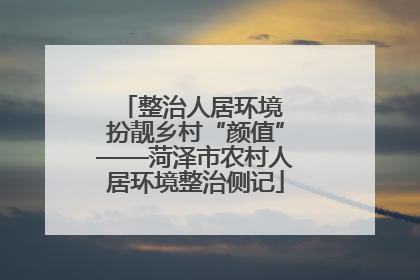 整治人居环境 扮靓乡村“颜值”——菏泽市农村人居环境整治侧记