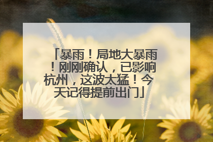 暴雨！局地大暴雨！刚刚确认，已影响杭州，这波太猛！今天记得提前出门