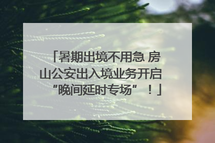 暑期出境不用急 房山公安出入境业务开启“晚间延时专场”！