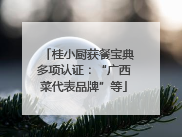 桂小厨获餐宝典多项认证：“广西菜代表品牌”等