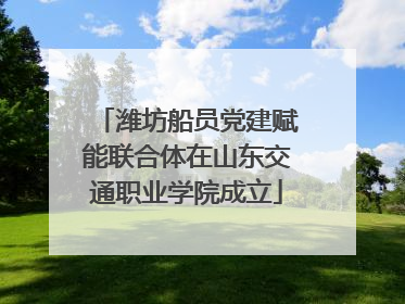 潍坊船员党建赋能联合体在山东交通职业学院成立