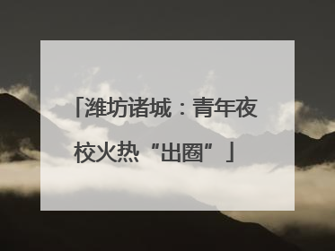 潍坊诸城：青年夜校火热“出圈”