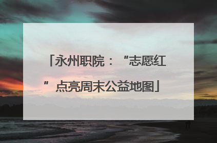 永州职院：“志愿红”点亮周末公益地图