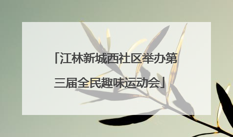 江林新城西社区举办第三届全民趣味运动会